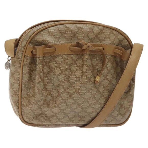Share CELINE Macadam Canvas Shoulder Bag PVC Beige Gold - Picture 1 of 16